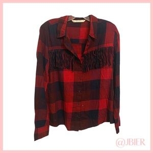 Zara Basic Fringe Flannel
